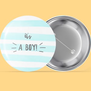 È un ragazzo - Baby Shower - Rivelazione del genere - Bottone posteriore fatto a mano