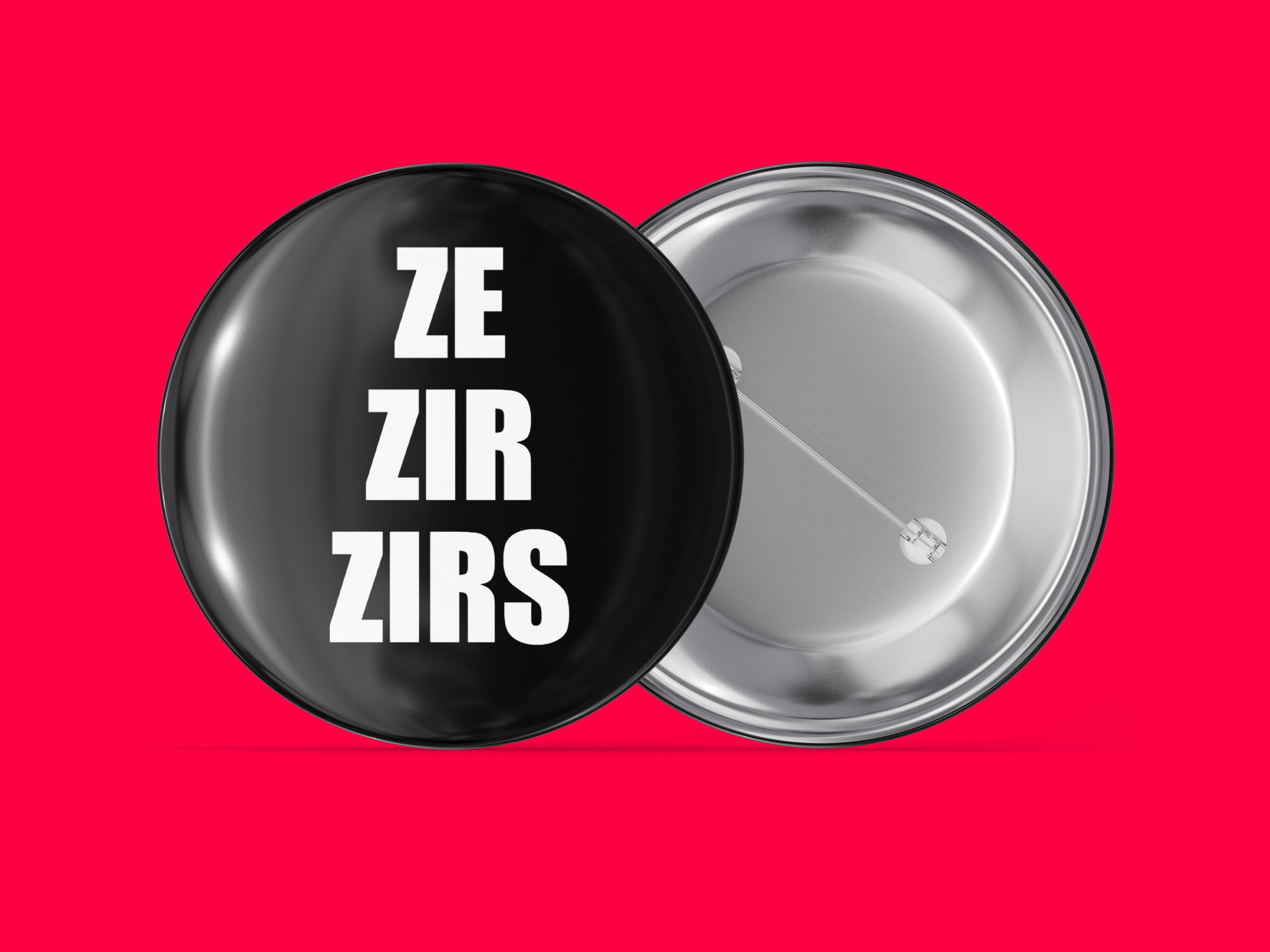Ze Zir Zirs Black Pronouns Handmade Pin Back Button Etsy