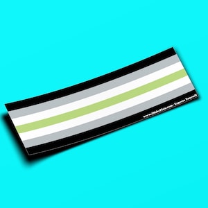 Agender Pride LGBTQ - Adesivo per paraurti o magnete 10" x 3" - Impermeabile - Resistente ai raggi UV/graffi
