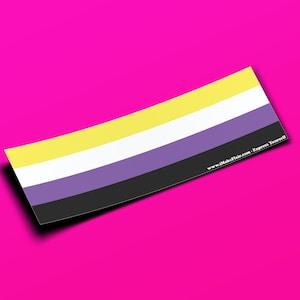 Nonbinary Pride LGBTQ - Adesivo per paraurti o magnete 10" x 3" - Impermeabile - Resistente ai raggi UV/graffi