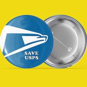 Économisez USPS - service postal - Back the Blue - Épingle à la main à l'arrière du bouton