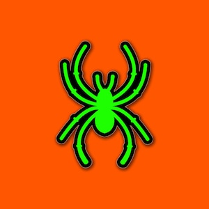 Green and Black Spider - Custom Die Cut Sticker - Handmade to Order - Water Bottle - Laptop - Notebook - Car - Bumper Sticker