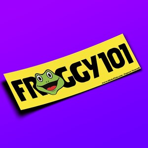 Froggy 101 - Adesivo per paraurti o magnete 10" x 3" - Impermeabile - Resistente ai raggi UV/graffi