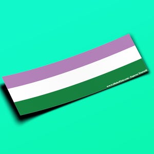 Genderqueer Pride LGBTQ - Adesivo per paraurti o magnete 10" x 3" - Impermeabile - Resistente ai raggi UV/graffi