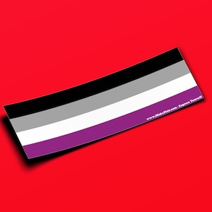 Asexual Pride LGBTQ - Adesivo per paraurti o magnete 10" x 3" - Impermeabile - Resistente ai raggi UV/graffi