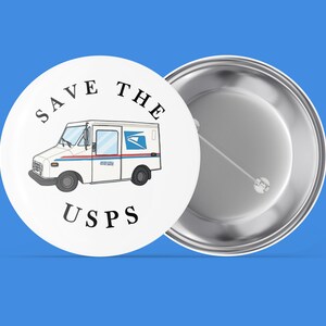 Save the USPS - Postal Service - Back the Blue - Bouton épingle à la main