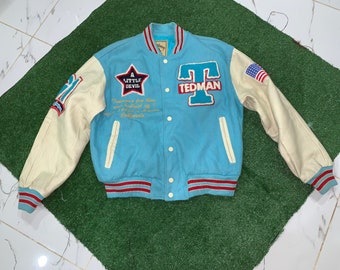 希少 TEDMAN スタジャン 袖革 91ロゴ LOS ANGELS 38 希少 TEDMAN スタジャン 袖革 91ロゴ LOS ANGELS 38