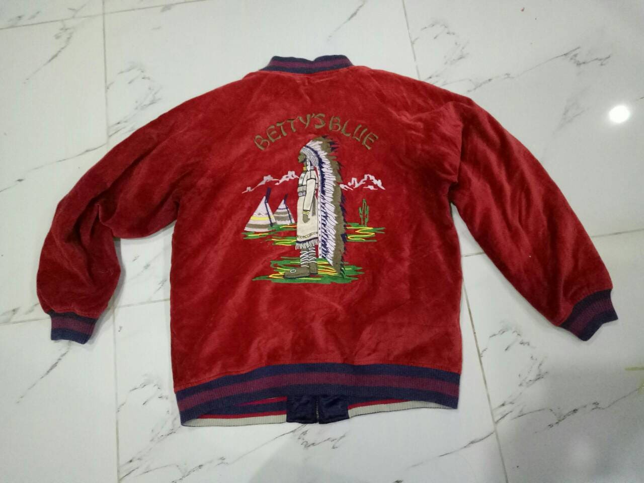 Vintage Sukajan Jacket Rare Embroidery Betty's Blue Velvet Vintage Sukajan Jacket Rare Embroidery Betty's Blue Velvet