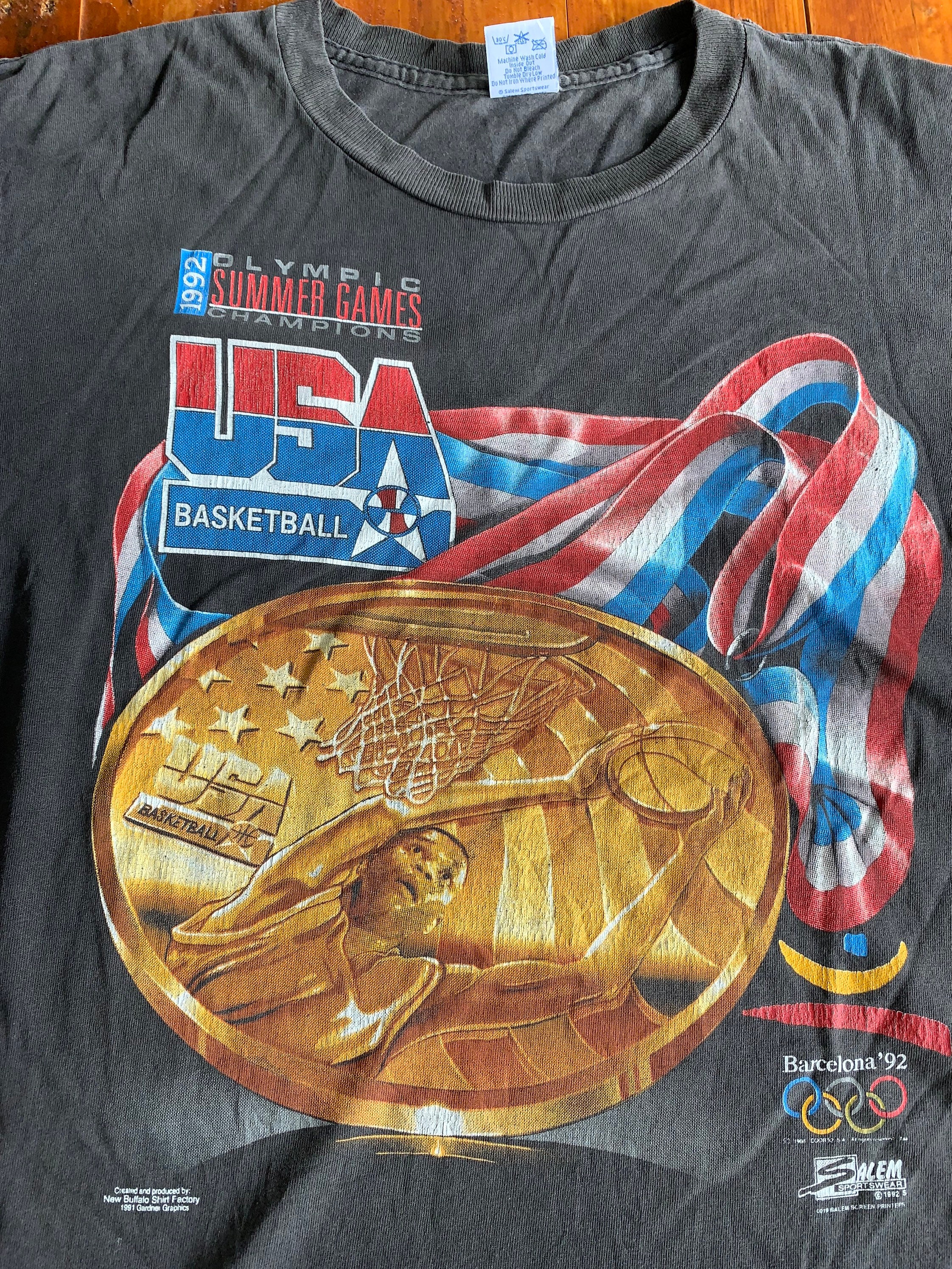 Vintage 1992 Olympic Summer Games Champions Usa Basketball Gold