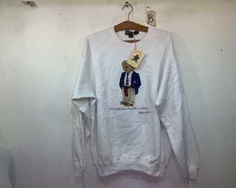 Raro! Vintage Polo Bear di Polo Ralph Lauren Lolife Spellout Grande Immagine L dimensioni