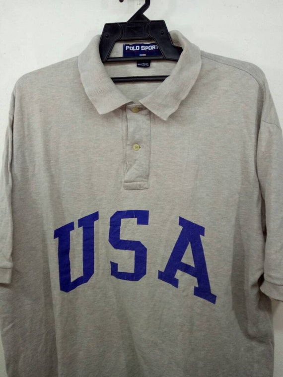 Rare!! Polo Sport Ralph Lauren Spellout USA  Larg… - image 2