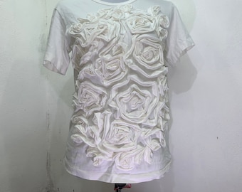 Vintage Comme Des Garcons Robe De Chambre AD 1997 Rüschen Blume verziert S Größe