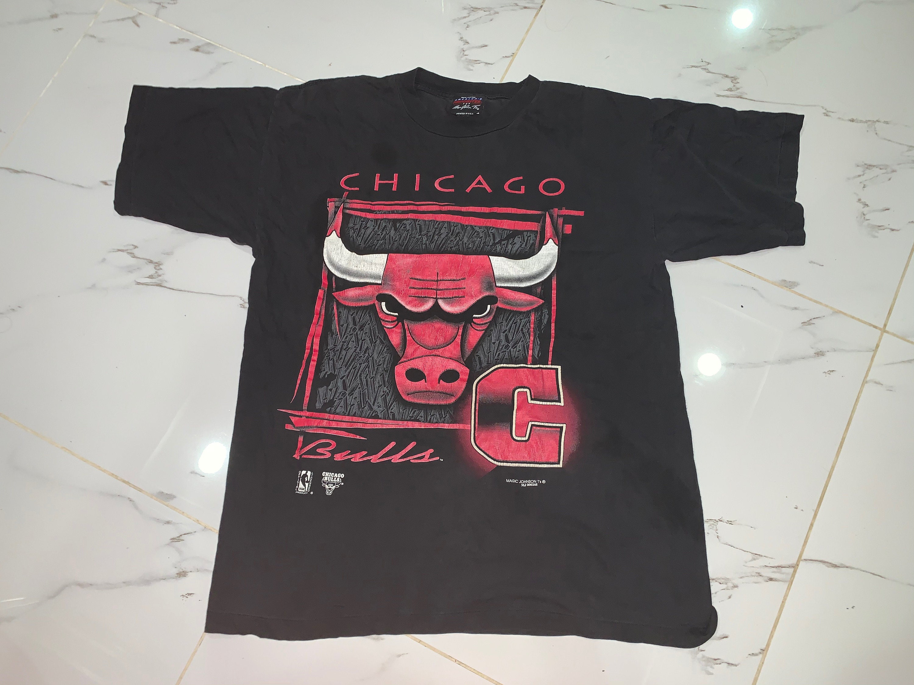 Rare Vintage 90S Chicago Bulls Magic Johnson Nba T-shirt L - Etsy