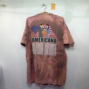 zeldzaam!! The Offspring Americana 90s Acid wash op maat punk rock band t-shirt X L
