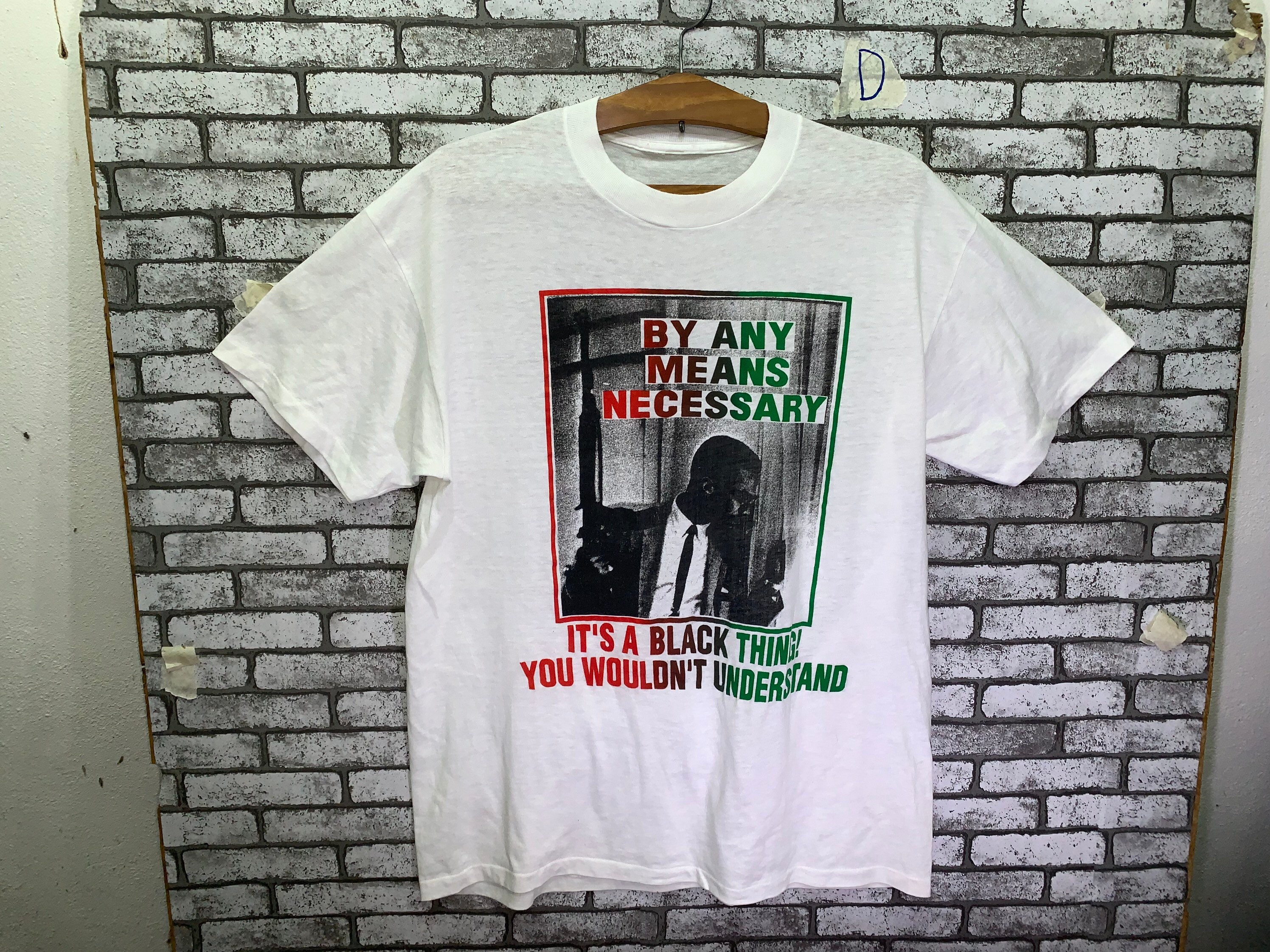 ヴィンテージ マルコムX バイ・エニイ・ミーンズ・ネセサリー Tシャツ