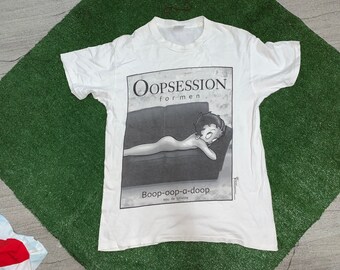 90s Betty Boop Oopsession for men Tシャツ M Vintage 90s Betty Boop Oopsession For Men T-shirt - TokoPyramid