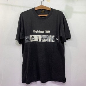 Rare!! vintage King Crimson Thrak English Britain Progresive Rock Band 1995 T-shirt L Size Robert Fripp Adrian Blew Bryan Ferry