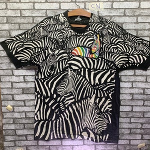 Vintage 90's Liquid Blue 1993 Greg Genrich Zebra Size XL