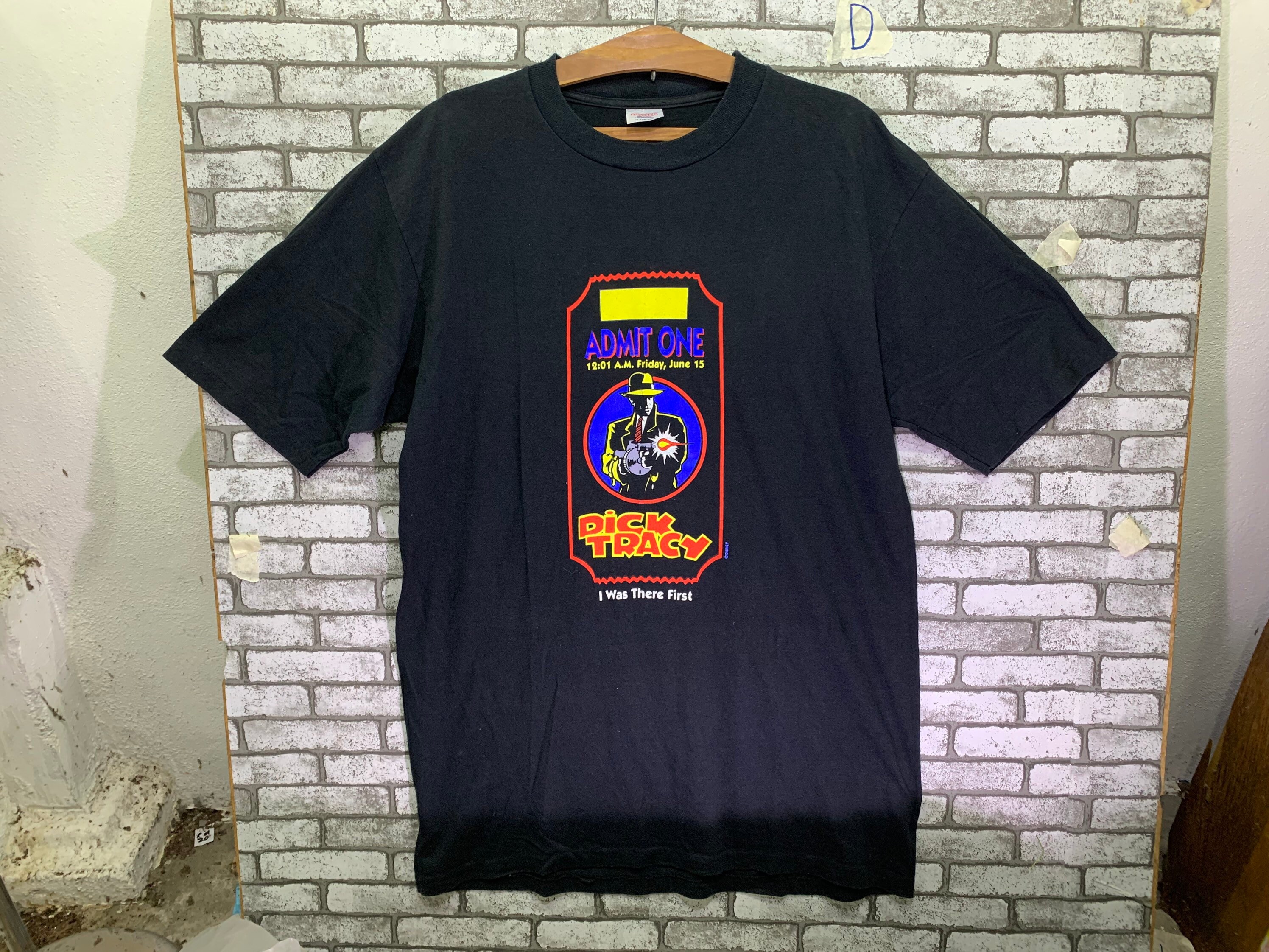 90s 【希少】90s Dick Tracy Tシャツ DIVISION ブラック Dick Tracy 