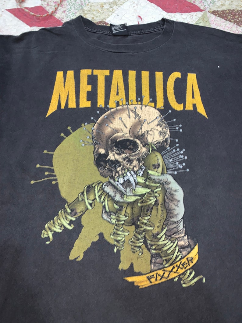 Vintage Metallica Tshirt 90s Concert 1997 Re Load Tour Pushead Fixxxer Tshirt X L Etsy