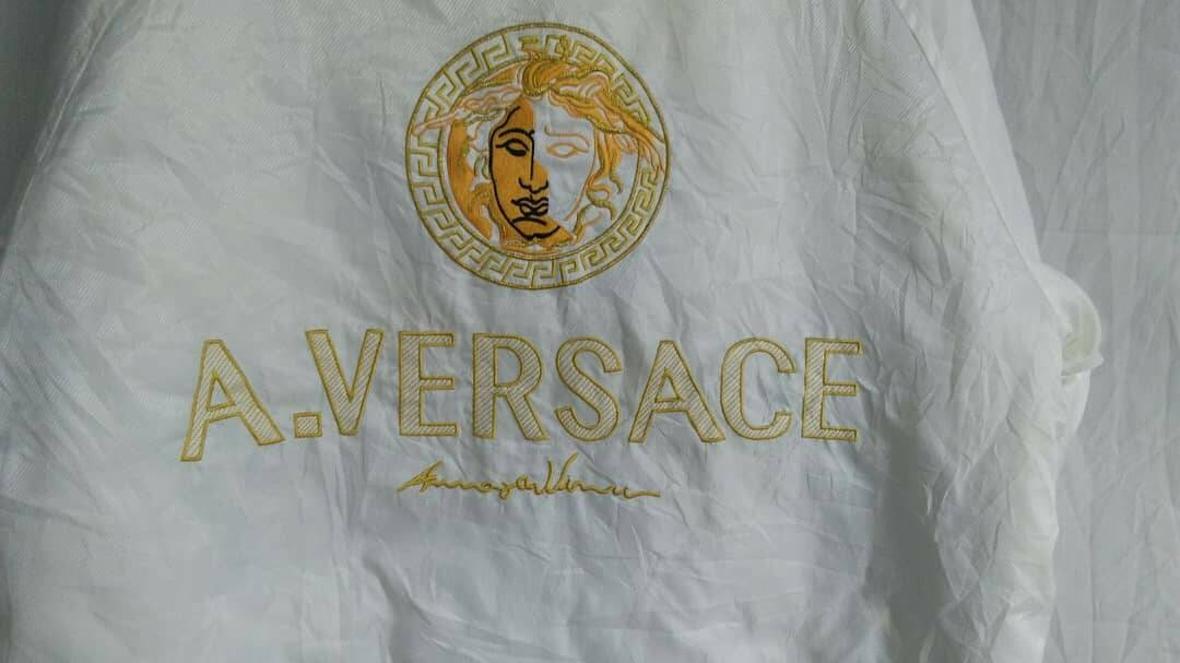 Rare A Versace Spellout Big Logo Embroidery Side Tape A - Etsy