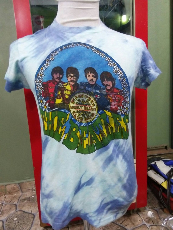 Vintage The Beatles lonely hearts tie dye 1970s t-