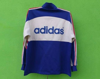 Rare!! Vintage Adidas Training Spellout Multicolor Half Zipper