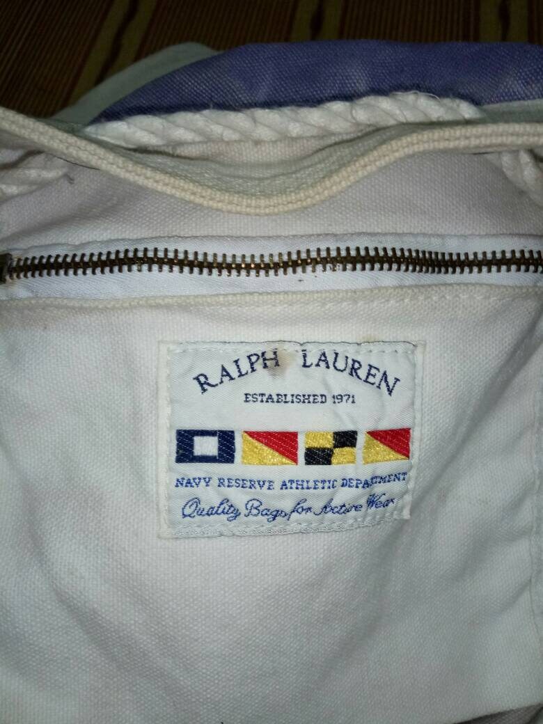 Vintage 1990s RALPH LAUREN Polo RL 93 Striped Duffle Bag Canvas ...