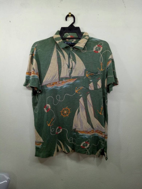 Vintage Polo Ralph Lauren All Over Print Yacht Lolife Polo