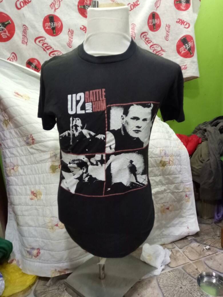 VTG 80s 90s U2 RATTLE AND HUM BAND T-SHIRT SIZE XL MADE IN