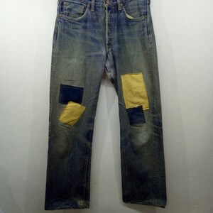 Rare!! Joe Mc Coy Jeans Distressed and Patchwork Design Selvedges