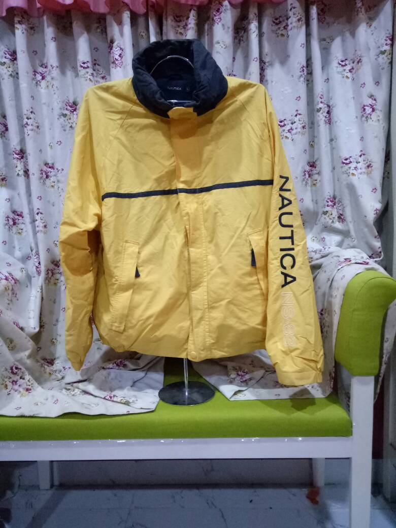 nassirvintage75 Vintage Nautica Sailing Gear Spell Out Big Logo Jacket Hoodies Street Wear Surfboard Surfing L Size