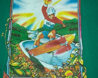 スケートボード 80s SIMS kamikaze t shirt Skateboards Kamikaze by Sims - Pro Model, Artwork by Bernie Tostenson (1984)