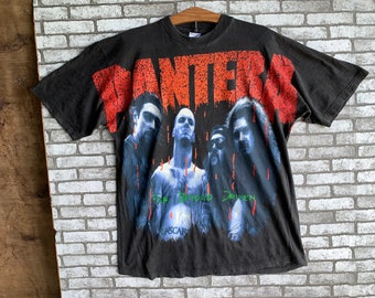 Rare!! Vintage Pantera Far Beyond Driven American Heavy Metal Band All Over Print Dimebag Darrel Phil Anselmo Vinnie Paul  t-shirt X L
