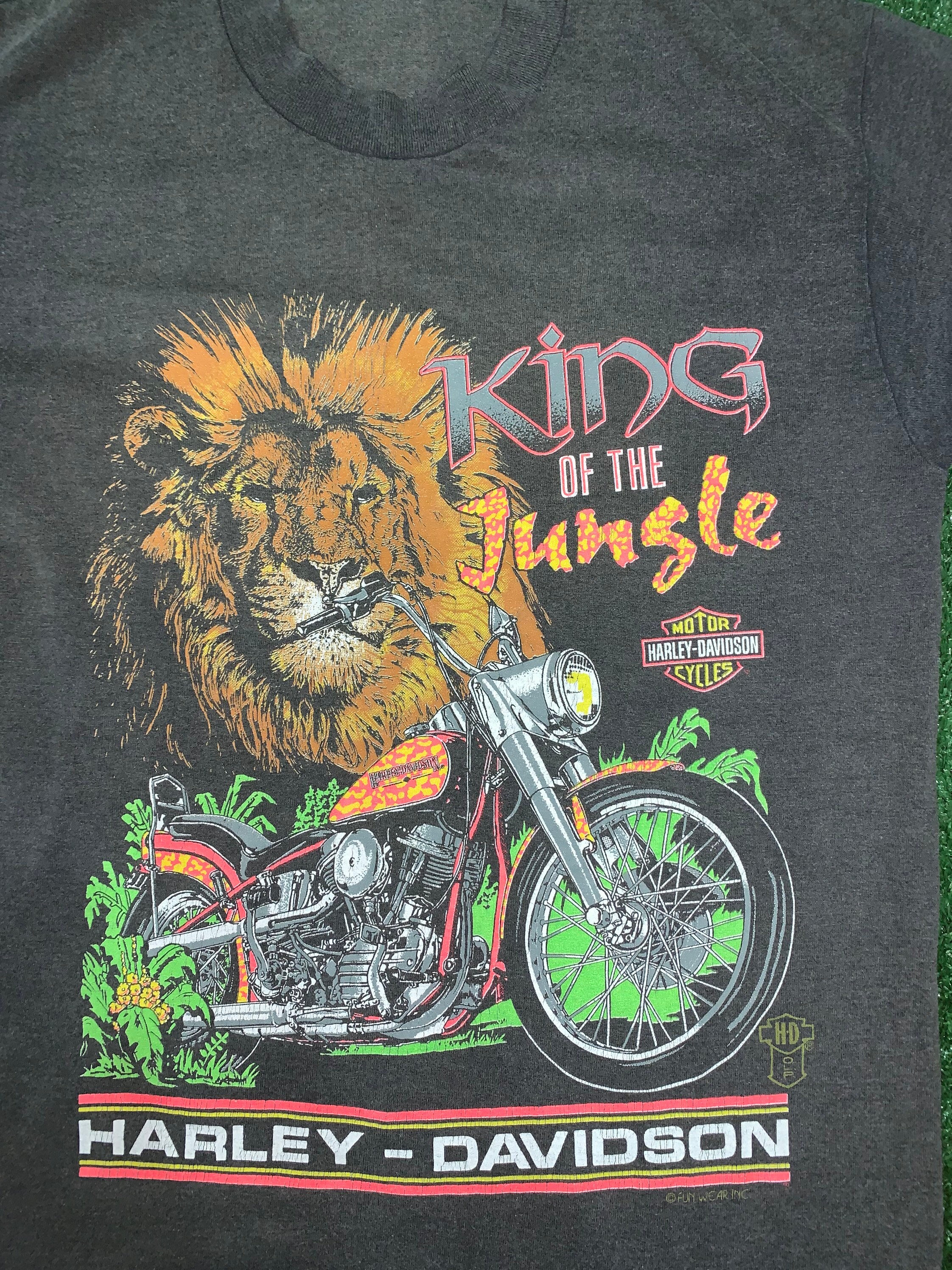 トップス \"Harley Davidson\" 80s T-shirt / XXL Vtg 80s 90s Harley Davidson Chopper T-shirt Black L/XL