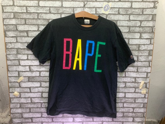 Vintage A Bathing Ape Spell Out Big Logo Japanese Designer T