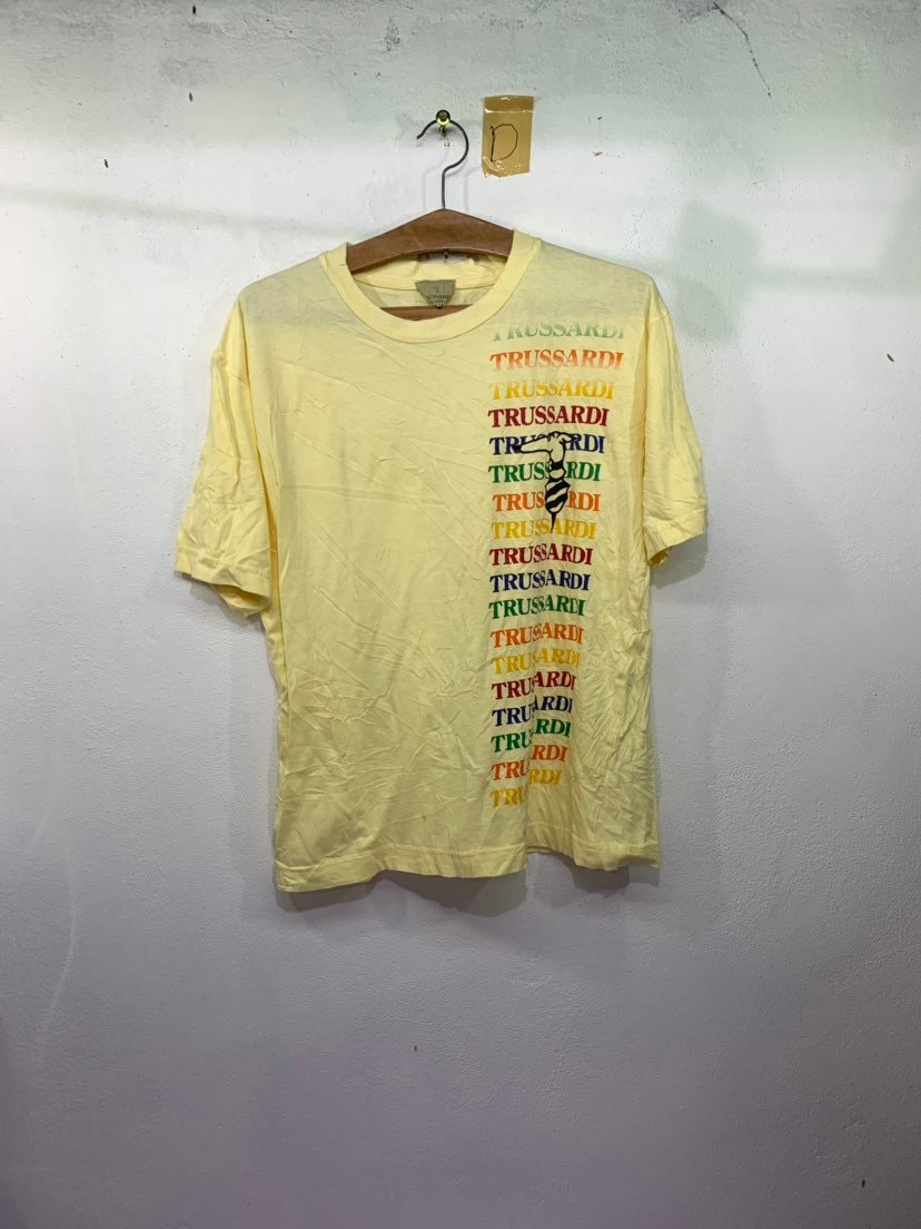 Trussardi Maglie Spellout Multicolor T-shirt Size 3 or M | Etsy Australia