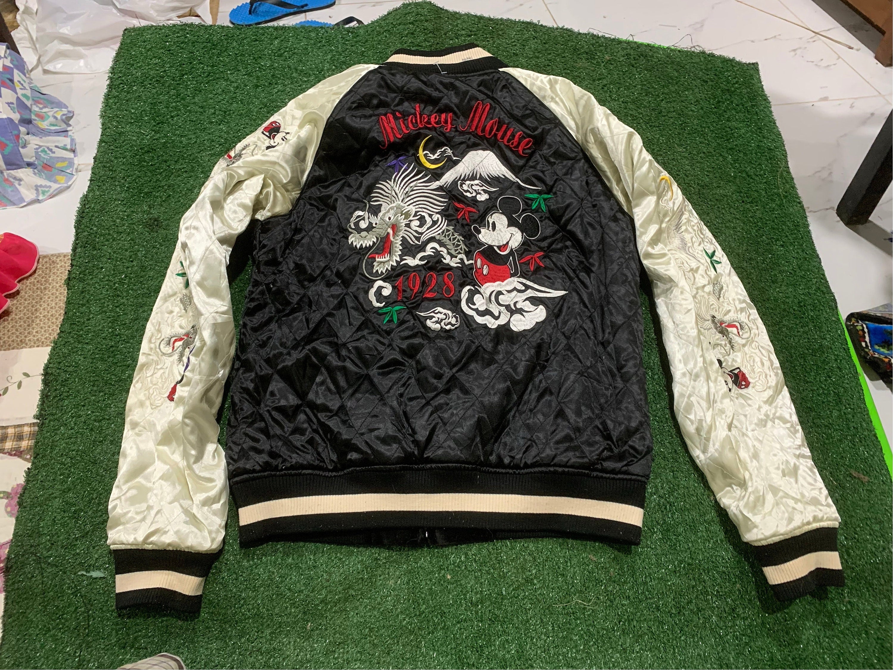 Vintage Mickey Mouse Sukajan Reversible Jacket A Little Guy With A