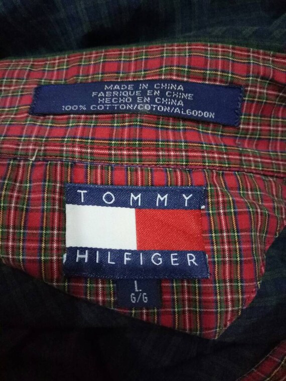 Vintage Tommy hilfiger Patchwork Long sleeve shir… - image 3