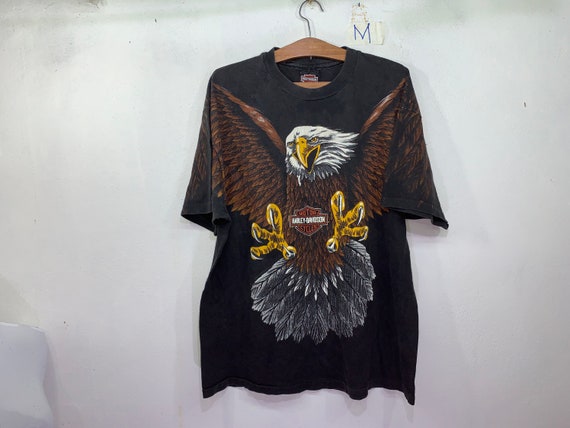 Rare! Vintage Harley Davidson All Over Print 90s Eagles R K Rare! Vintage Harley Davidson All Over Print 90s Eagles R K