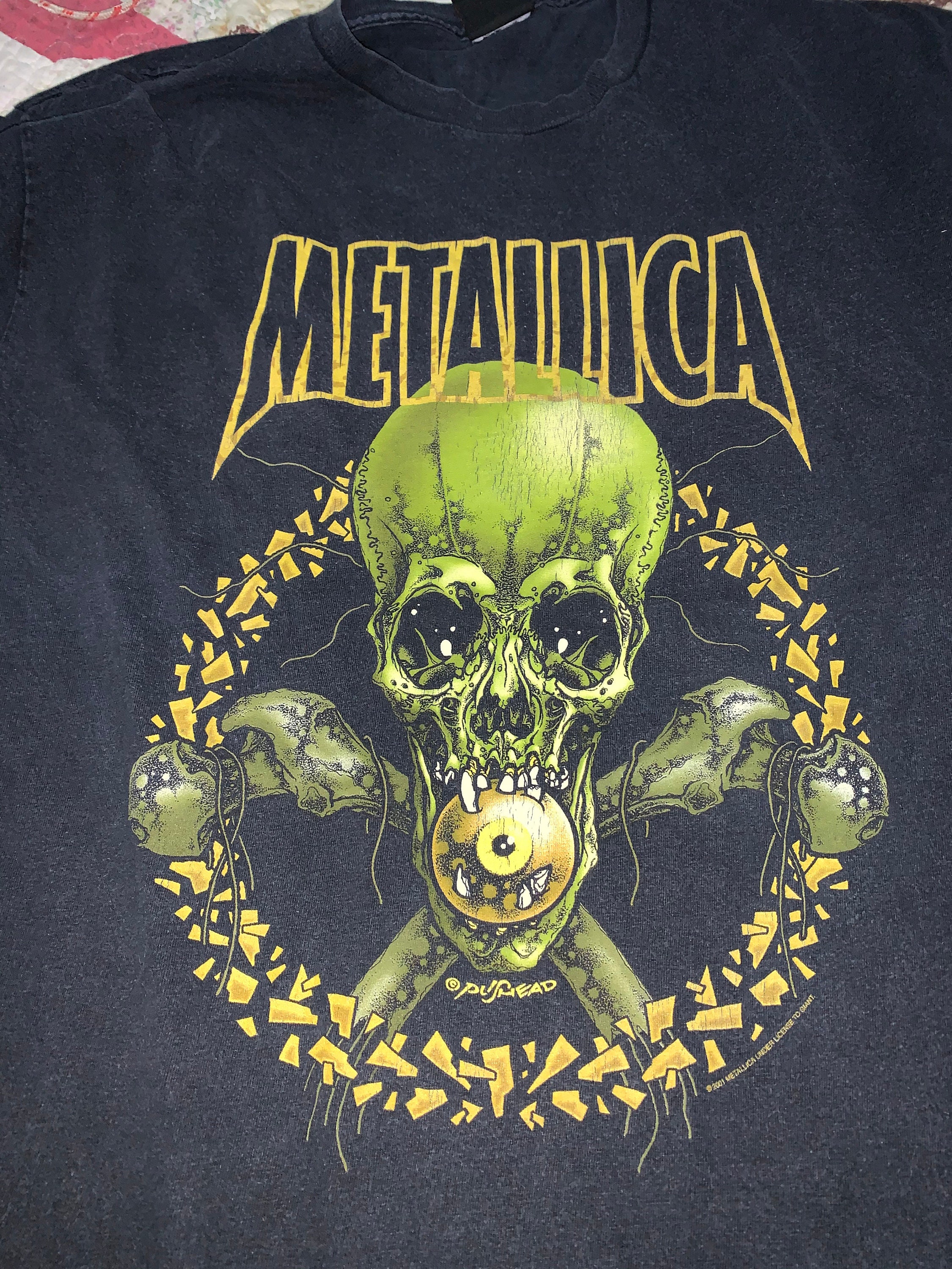 Rare!! Metallica Pushead No Leaf Claver 2001 T-shirt X L Heavy