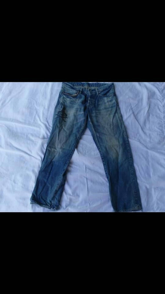 Rare!! Hysteric Glamour Selvedges Jeans Leather Pa