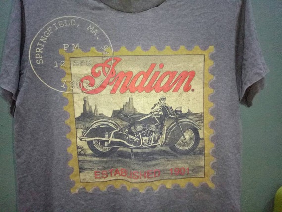 Rare!! Indian Motorcycle Vintage 80s Tees Paper T… - image 2