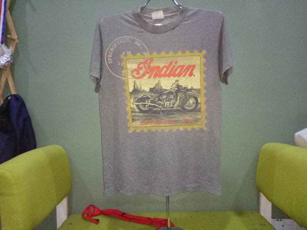 Rare!! Indian Motorcycle Vintage 80s Tees Paper Thin Stamp Rare!! Indian Motorcycle Vintage 80s Tees Paper Thin Stamp