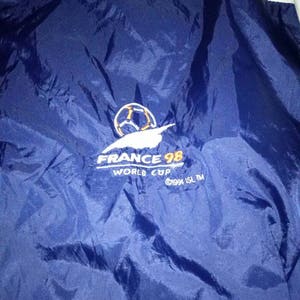 Vintage Adidas World Cup France 98 Italy Spell Out Embroidery windbreaker / swag/ hip hop/ streetwear M size image 4
