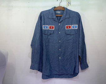 COMME des GARÇONS Chambray Shirts Comme Des Garcons Homme | Chambray Button Down Shirt Sz M - Etsy