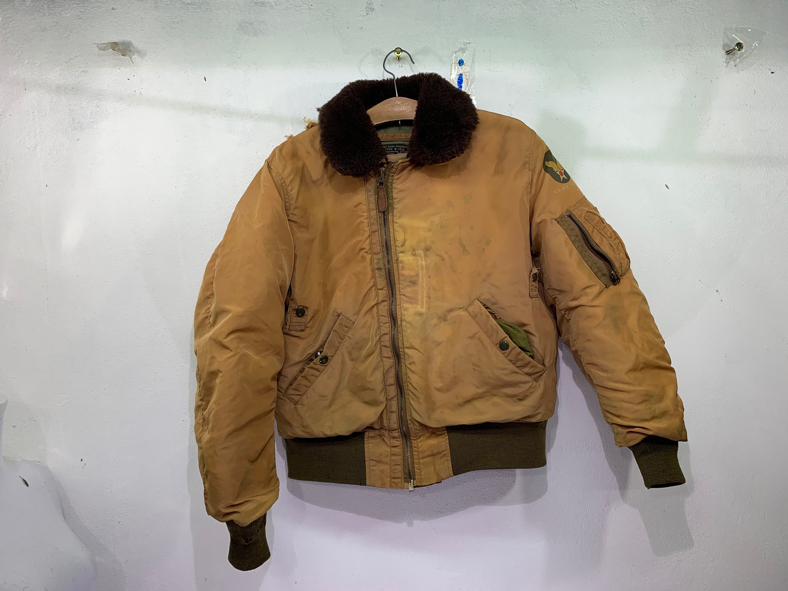 THRASHED Buzz Rickson Type B 15 B Jacket Flying Intermediate