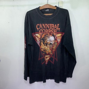 Camiseta vintage 2002 Cannibal Corpse Wacked com força total Grasspop American Death Metal Band X L
