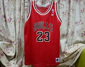 Very Rare Michael Jordan 23 Chicago Bulls Authentic NBA Champion Throwback Vintage Jersey sz XL 18-20 Rare Stitched / Swag/ Kanye West