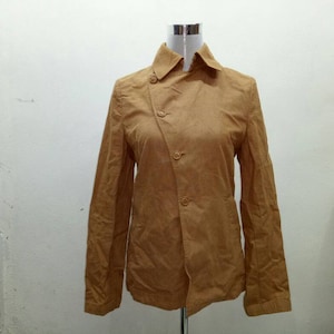 Issey Miyake Sunao Kurawa Japan brown ladies light coat blazer jacket size medium ( store P)